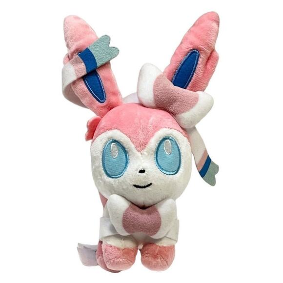 Pokemon‎ Center Sylveon Stuffed Animal Plush 7” Eevee Evolution Ribbons Nintendo - Picture 1 of 6